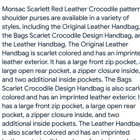 🌹MONSAC SCARLET RED CROCODILE EMBOSSED LEATHER SHOULDER BAG - Picture 16 of 17